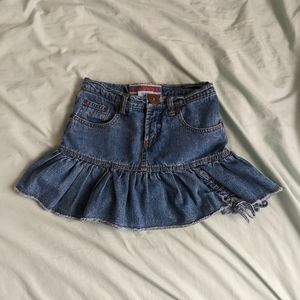 Y2k denim ruffled mini skort